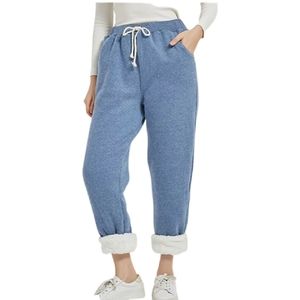 NWT Flygo Winter Warm Fleece Joggers Sherpa Lined Heather Blue - Size XXL